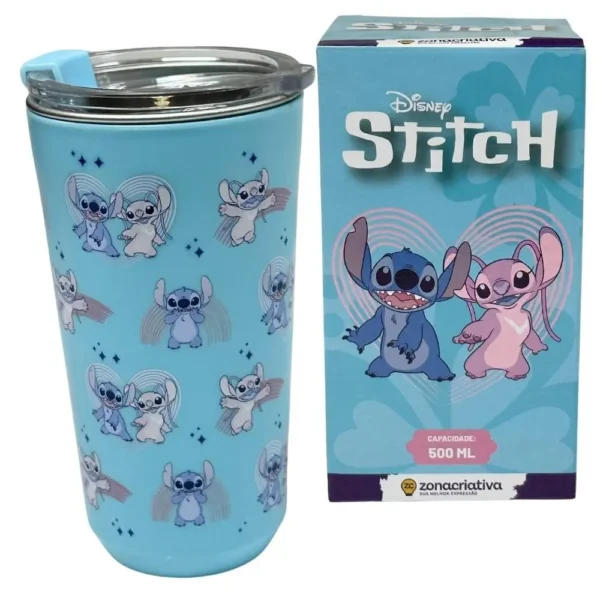 Copo Térmico Sky Inox 500ml Stitch Disney