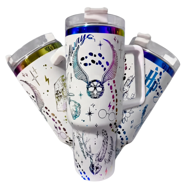 Copo Térmico 1L Harry Potter Oficial Branco + Brinde