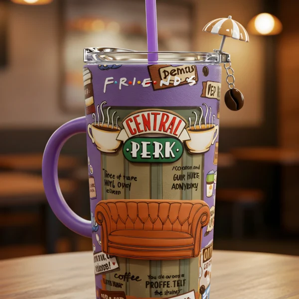 Copo Térmico + Pingente Friends Central Perk 1,15L