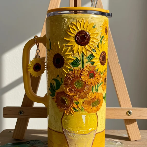 Copo Térmico + Pingente Girassóis Van Gogh 1,15L