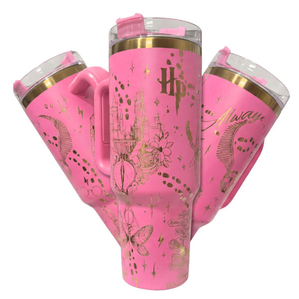 Copo Térmico 1L Harry Potter Oficial Rosa + Brinde
