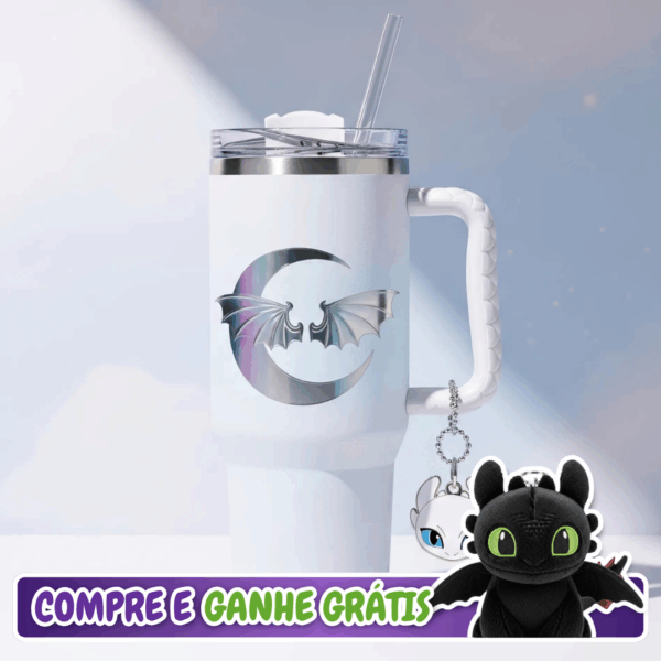 🤍 Copo Minimalista Térmico Fúria da Luz + Pingente Brinde 1,15 L