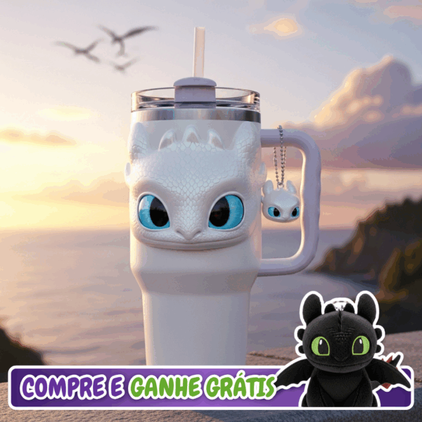 🤍 Copo Térmico Fúria da Luz + Pingente Mini Fúria da Luz 1,15 L