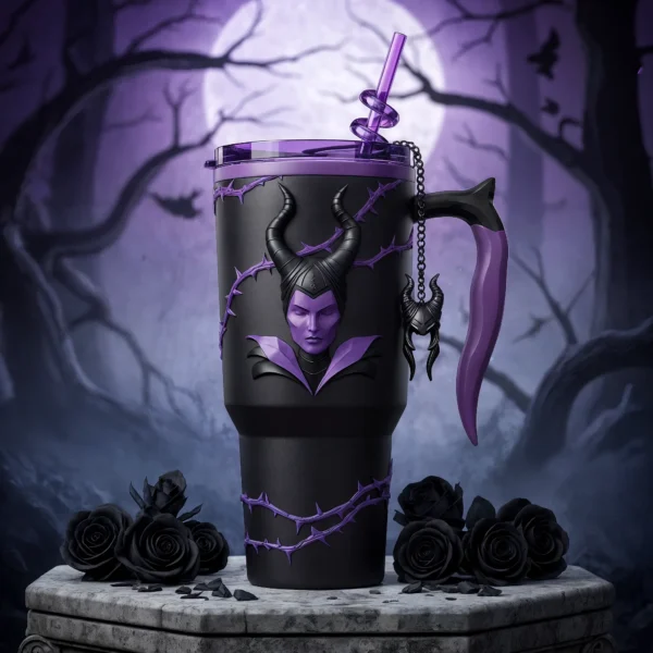 💜 Copo Térmico Malévola Espinhos da Meia-Noite | 1,15 L