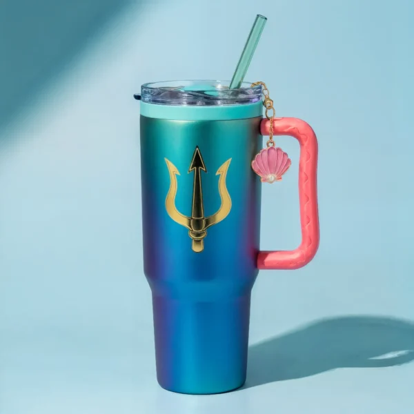 🌊 Copo Térmico A Pequena Sereia 1,15 L + Pingente Brinde