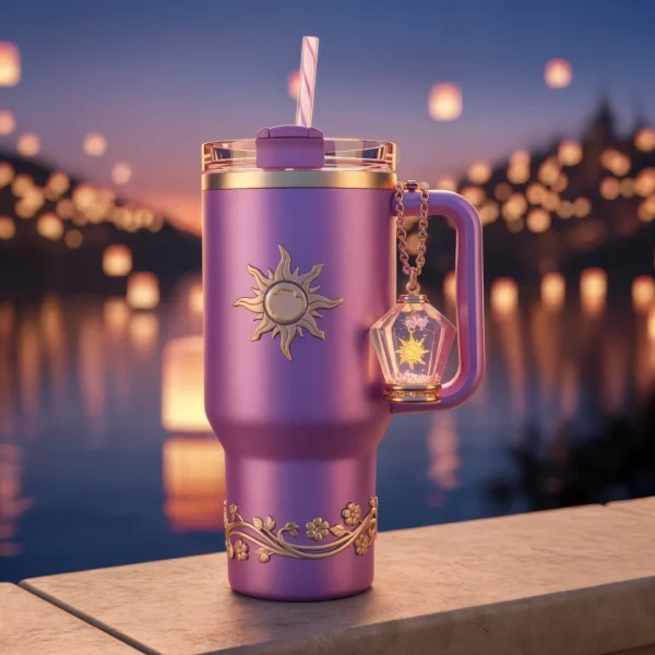 🌟 Copo Térmico Rapunzel Lanternas do Reino | 1,15 L