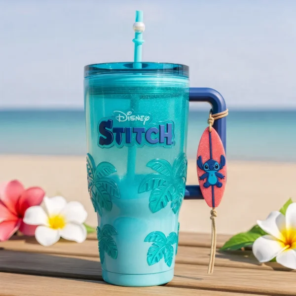 🏄 Copo Térmico Stitch Surf na Praia | 1,15 L
