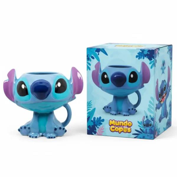 🌺 Caneca 3D Stitch – Disney Lilo & Stitch 450ml
