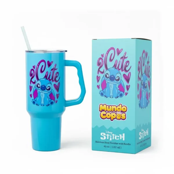Copo Térmico de Aço Inoxidável 1.15L - Stitch "2 Cute"