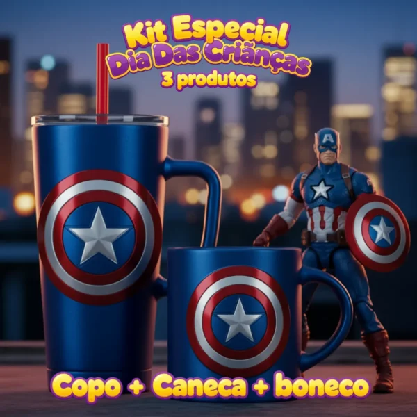 KIT Capitão America Dia Das Crianças [ 3 Produtos ]