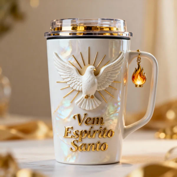 🕊️ Copo Térmico “Vem Espírito Santo”