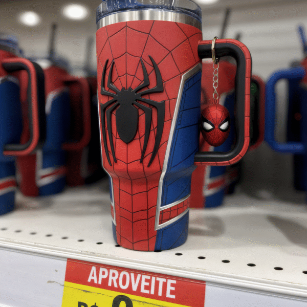 Copo Térmico Homem Aranha | 1,15L + Pingente GRÁTIS