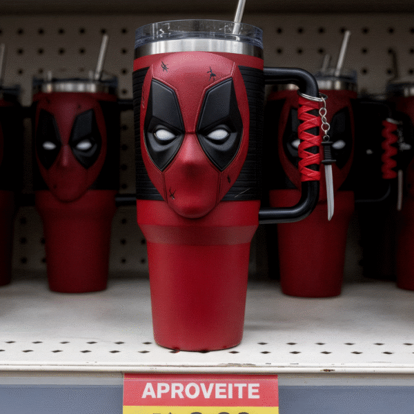Copo Térmico DeadPool | 1,15L + Pingente GRÁTIS