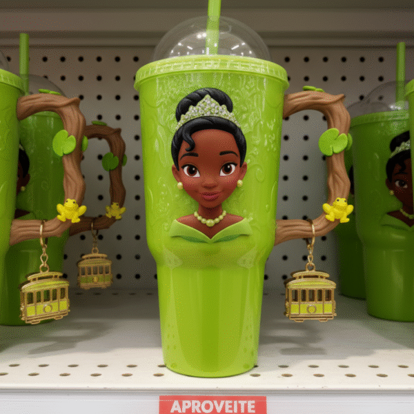 Copo Térmico Princesa Tiana | 1,15L + Pingente GRÁTIS