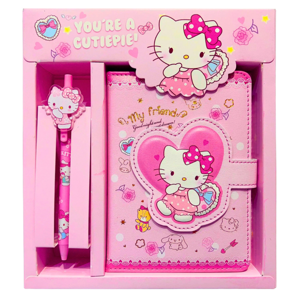Kit Hello Kitty Caderno Luxo + Caneta c/ Top Decorativo