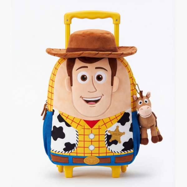 Mochila de Rodinhas Infantil Pelúcia 3D Woody