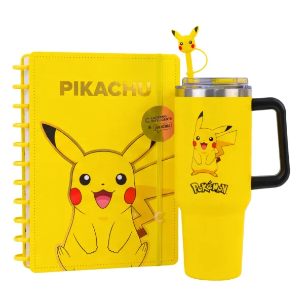 (Compre e ganhe GRÁTIS) Caderno Inteligente Pikachu + Copo Térmico Pikachu