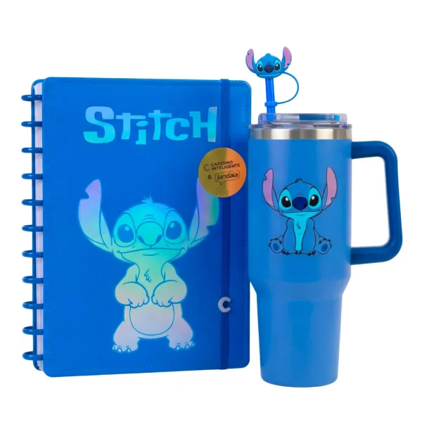(Compre e ganhe GRÁTIS) Caderno Inteligente Stitch + Copo Térmico Stitch