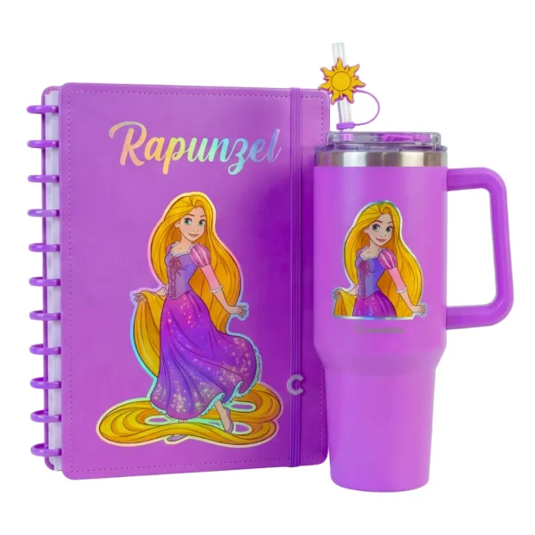 (Compre e ganhe GRÁTIS) Caderno Inteligente Rapunzel + Copo Térmico Rapunzel