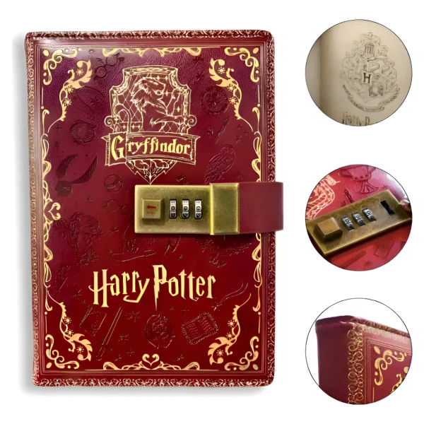 Caderno Diário de Couro com Trava – Harry Potter