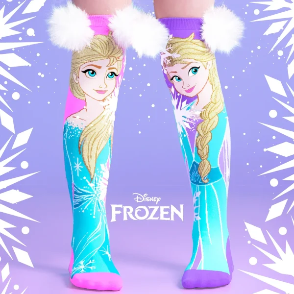 Meias 3D Frozen com Pompons de Neve