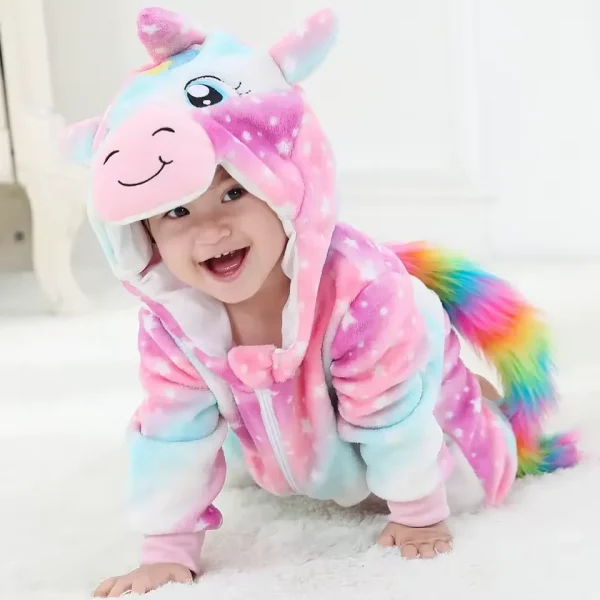 Pijama Infantil Unicórnio - Kigurumi Arco Iris